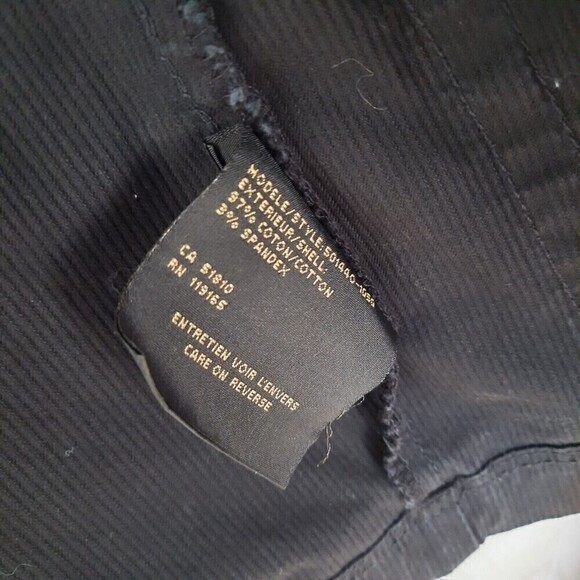 Tribal Denime Women's Black Denim Coat Military Style Size Small - Picture 3 of 9